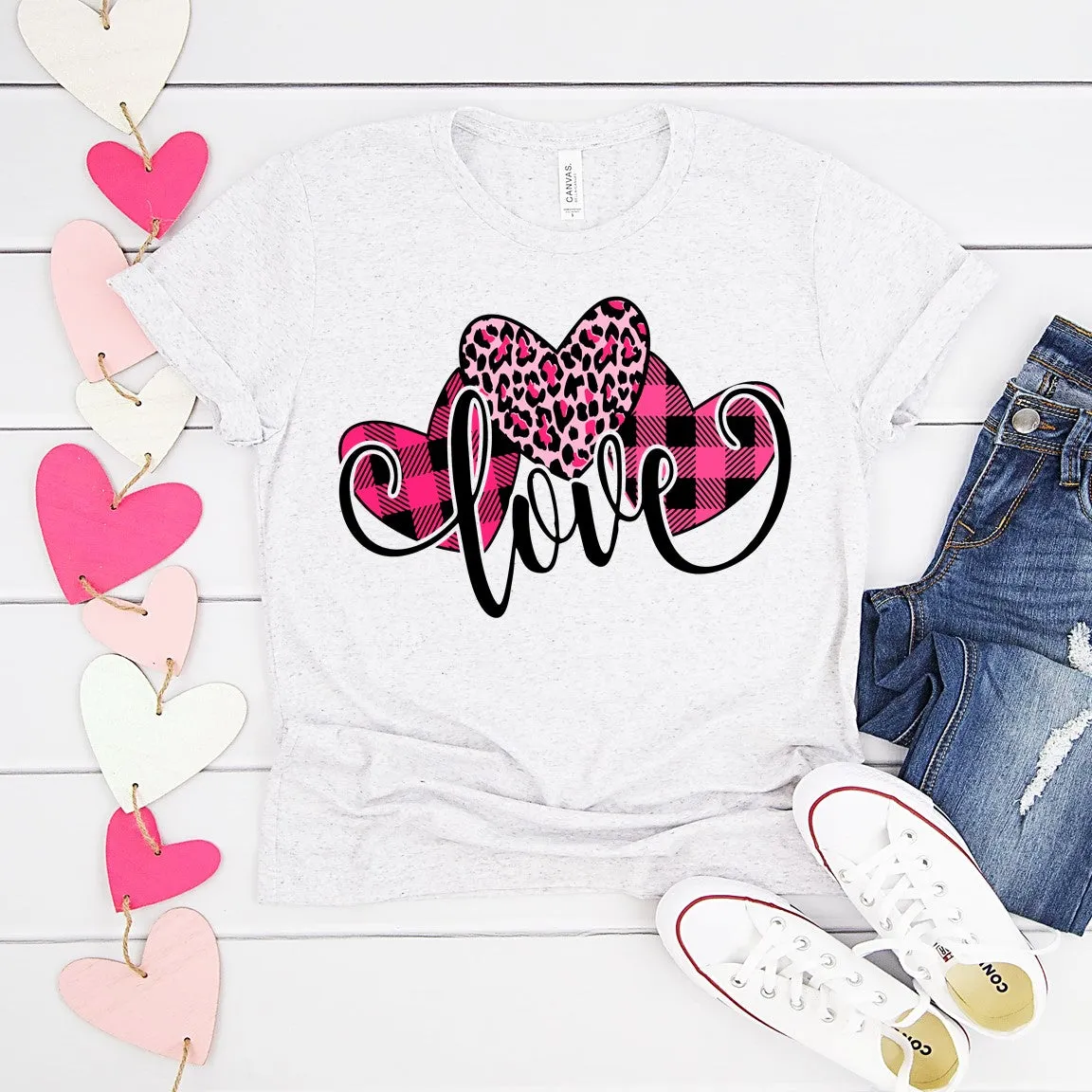 Love Valentines Day Hearts T-shirt