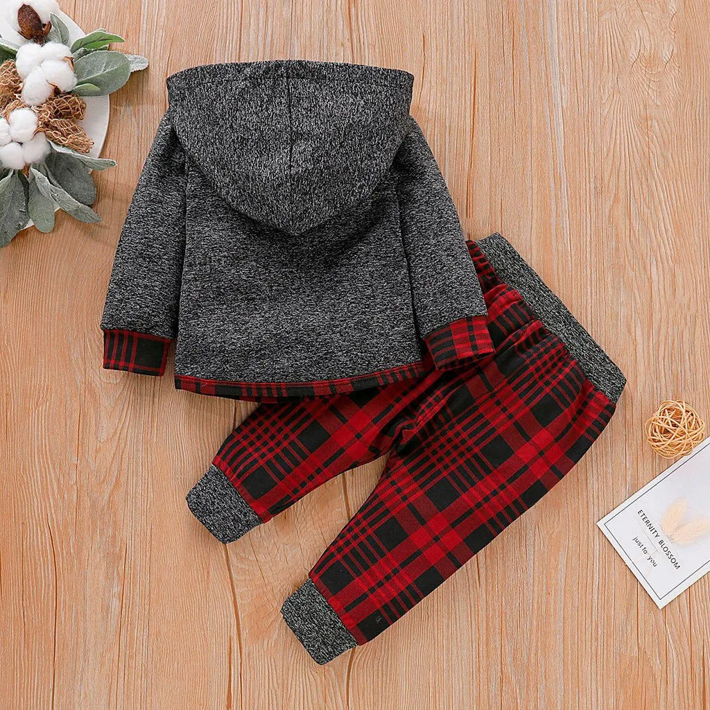 LovelyRLovely Baby Long Sleeve Plaid Sweater Set