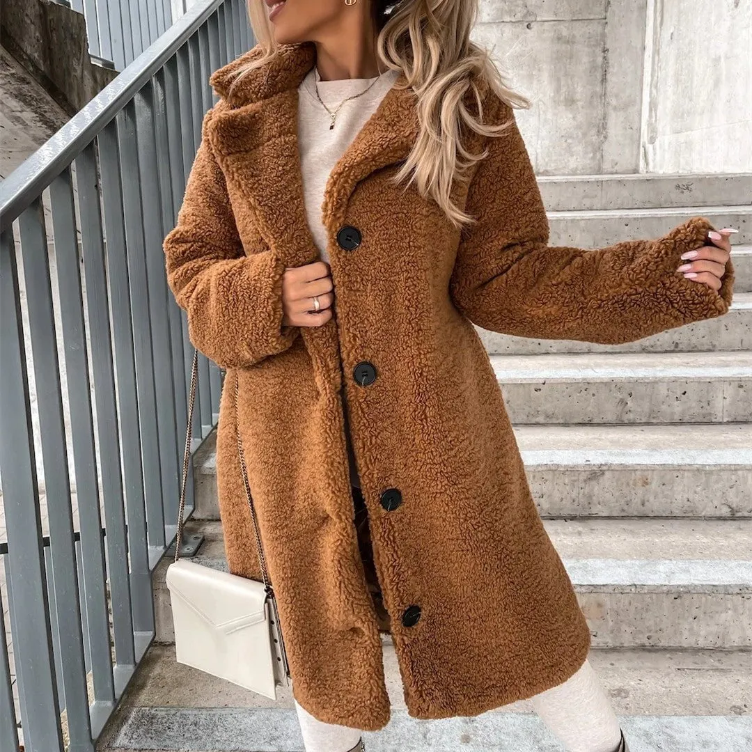 LovelyRLovely Women's Long-sleeved Lapel Plush Jacket