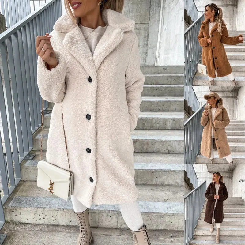 LovelyRLovely Women's Long-sleeved Lapel Plush Jacket