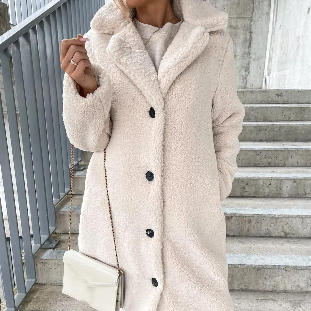 LovelyRLovely Women's Long-sleeved Lapel Plush Jacket