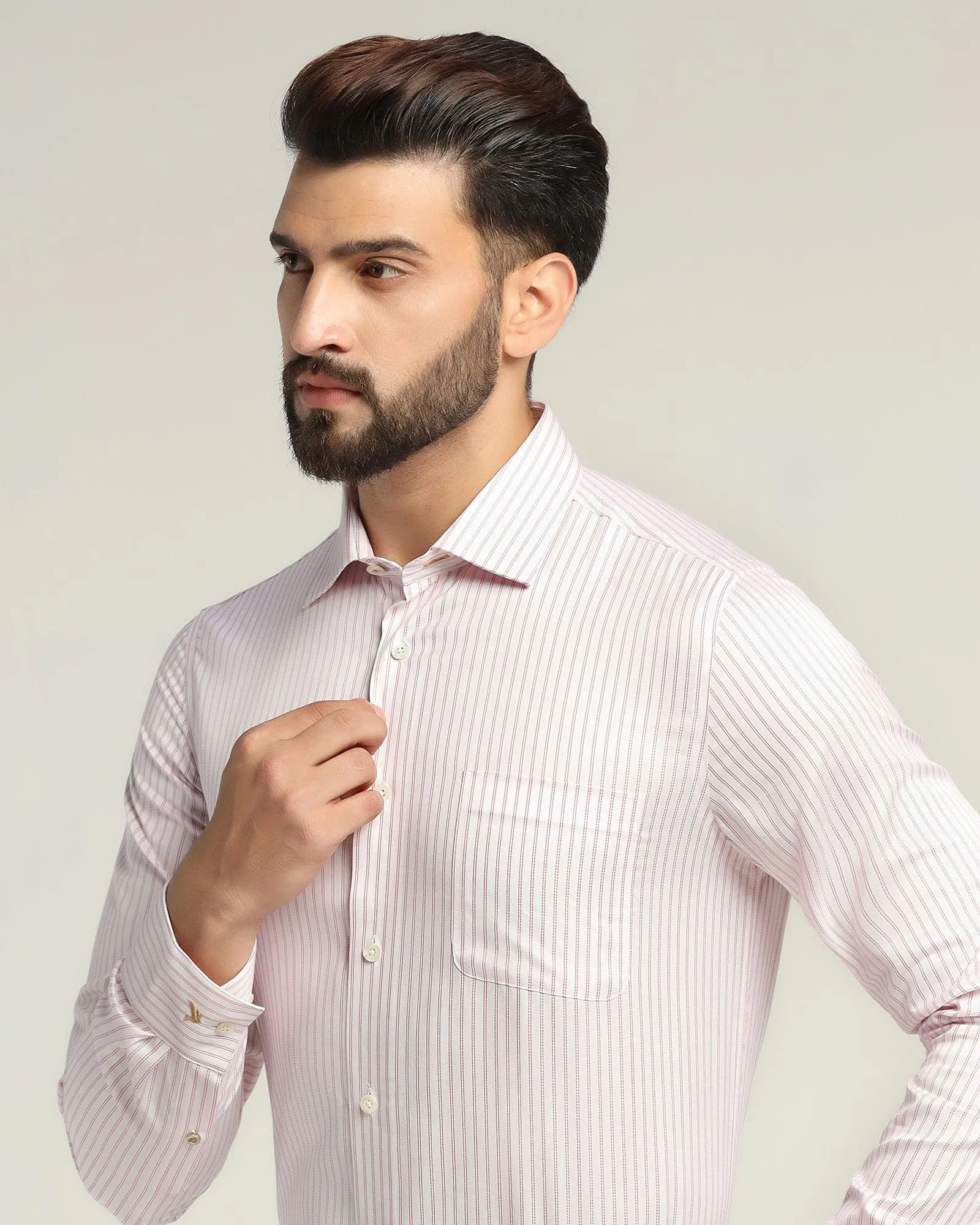 Luxe Formal Pink Striped Shirt - Kyle