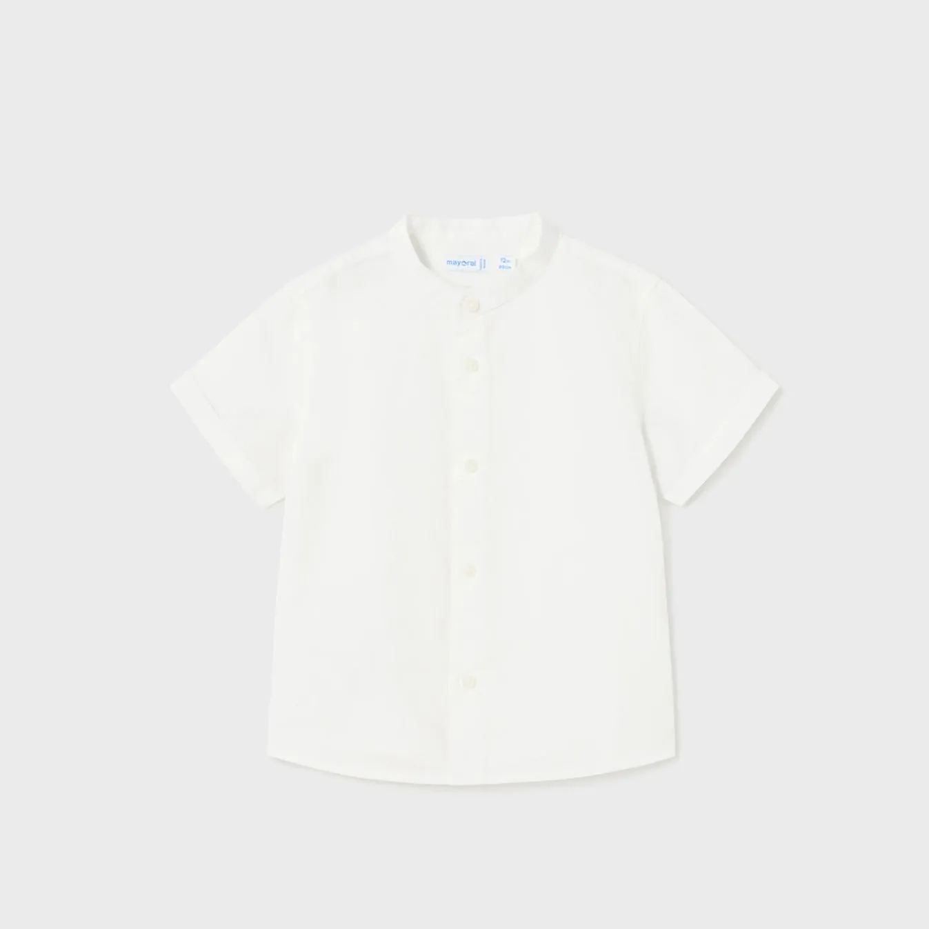 Mayoral Toddler Boy Mao Collar Linen Ceremony Shirt