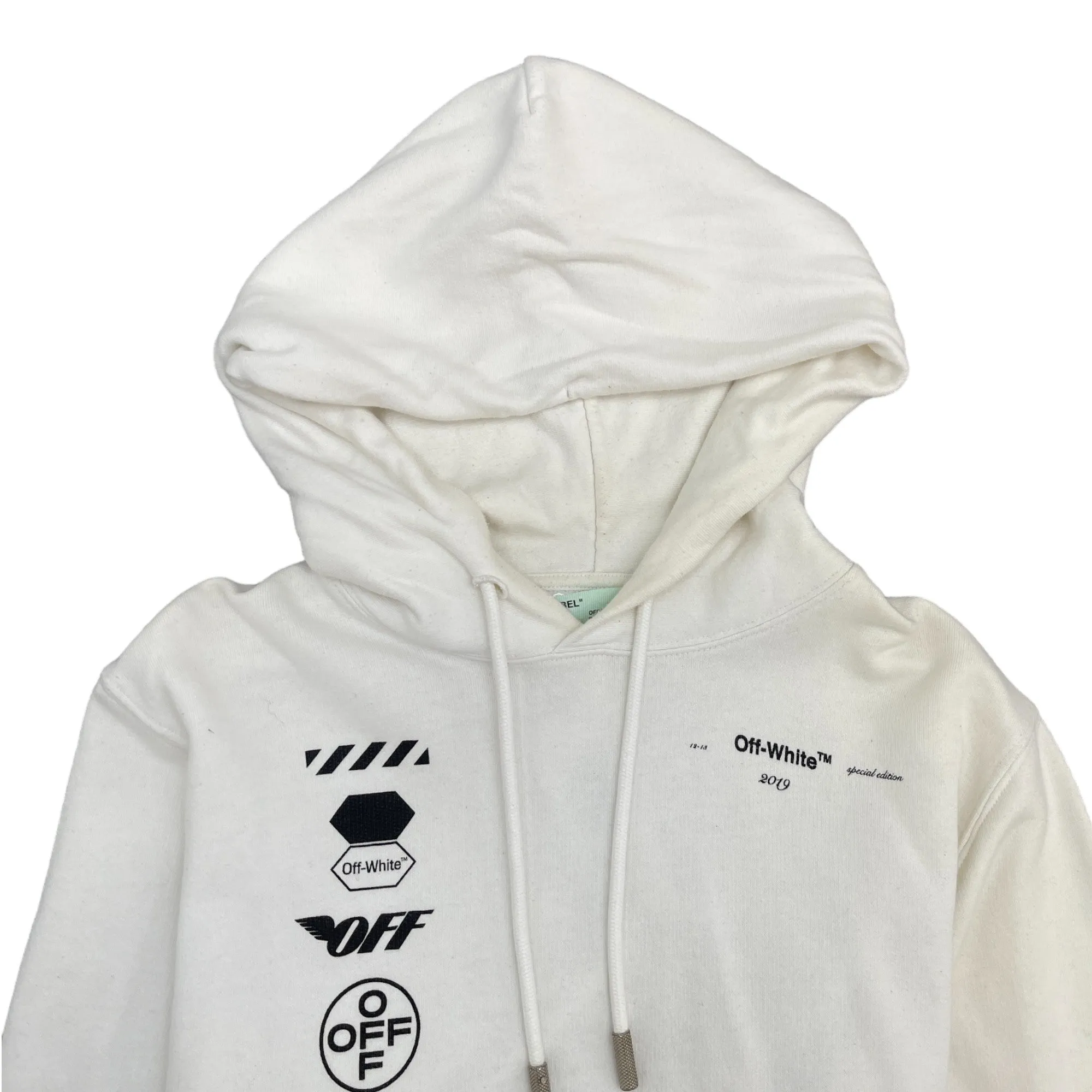 Men's Arrow Logo Hoodie White Size S