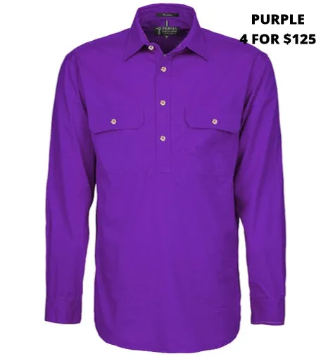 MENS - PILBARA CLOSED FRONT WORKSHIRT