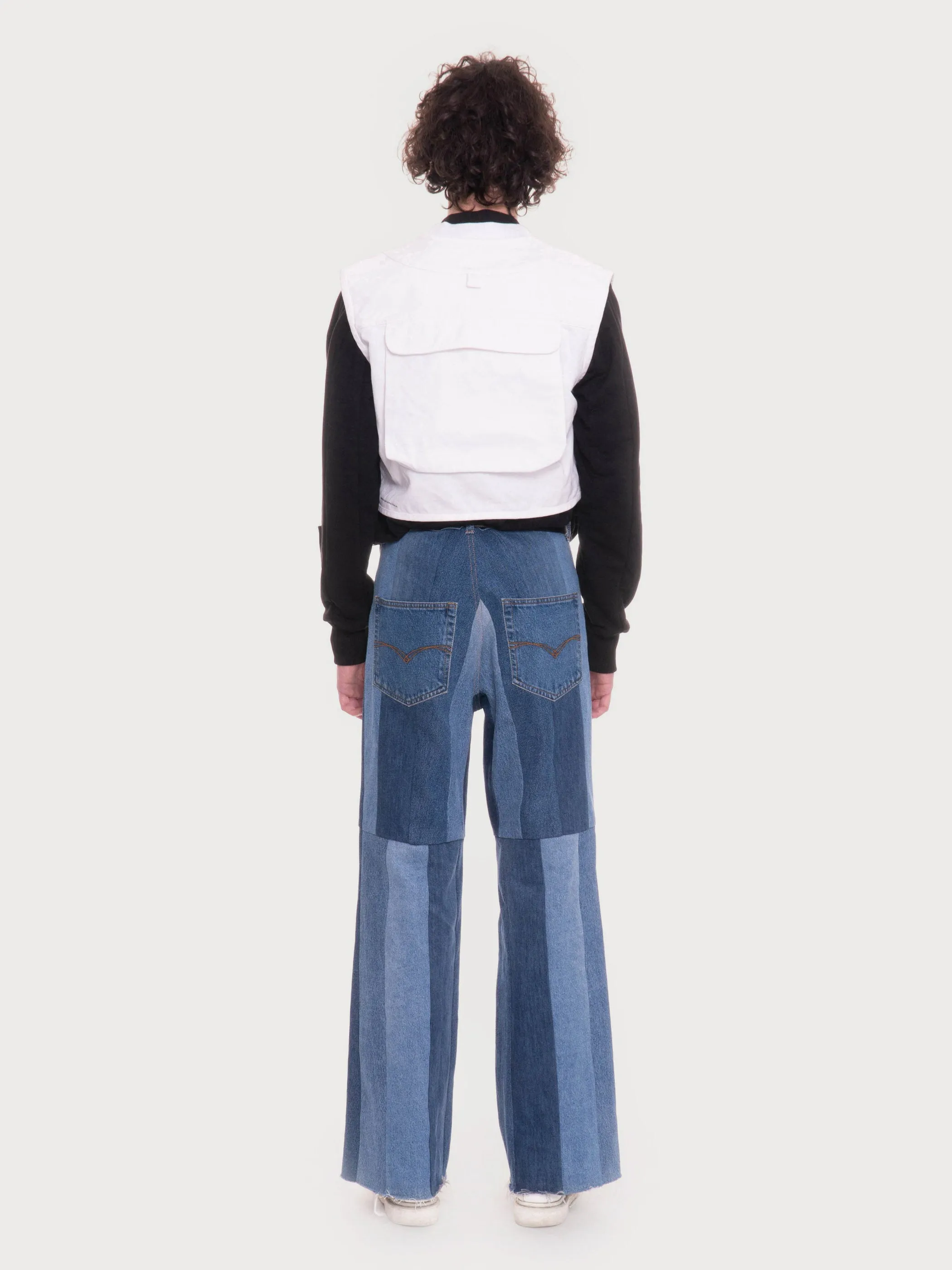 Men's Reworked Striped Flared Jeans