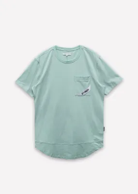 Men's T-Shirt with Curved hem in Mint