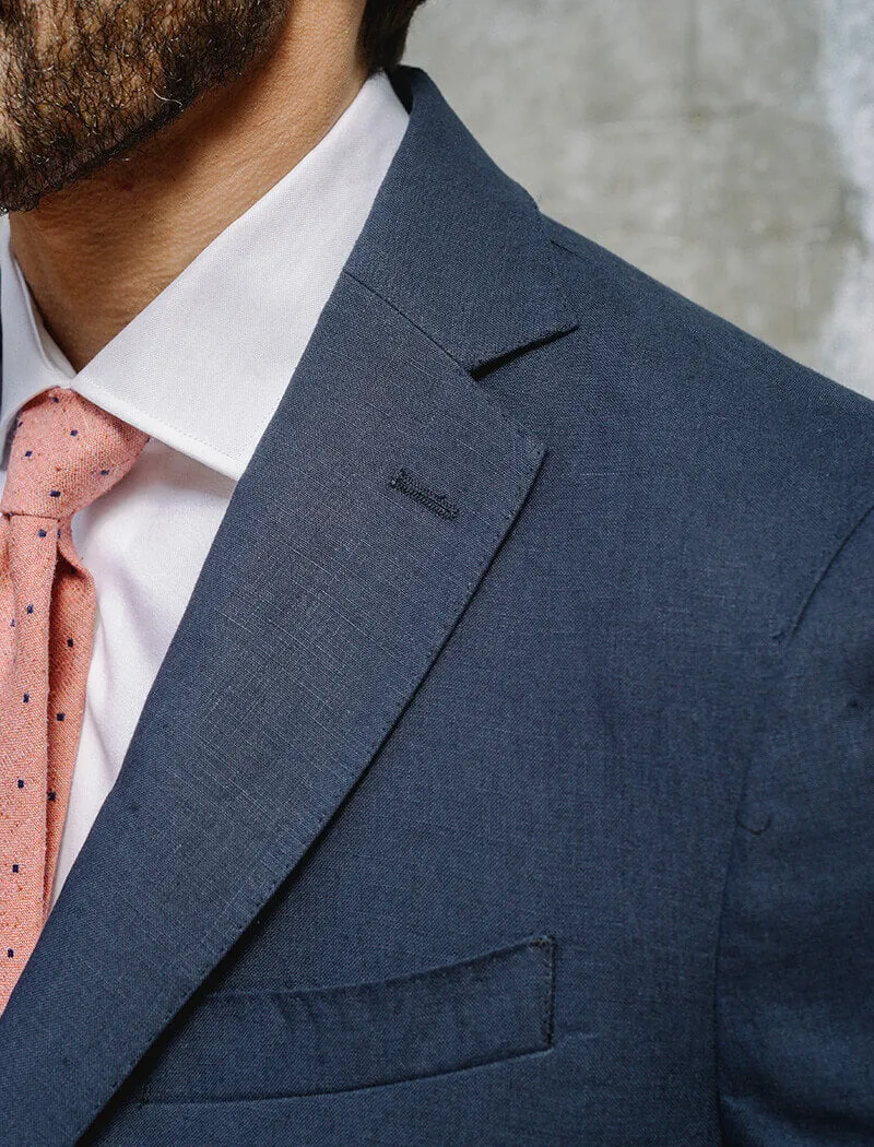 Navy Linen Blazer