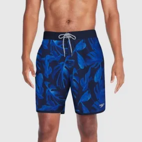 New - Speedo Men's 7" Tropical Floral Print E-Board Swim Shorts - Blue S