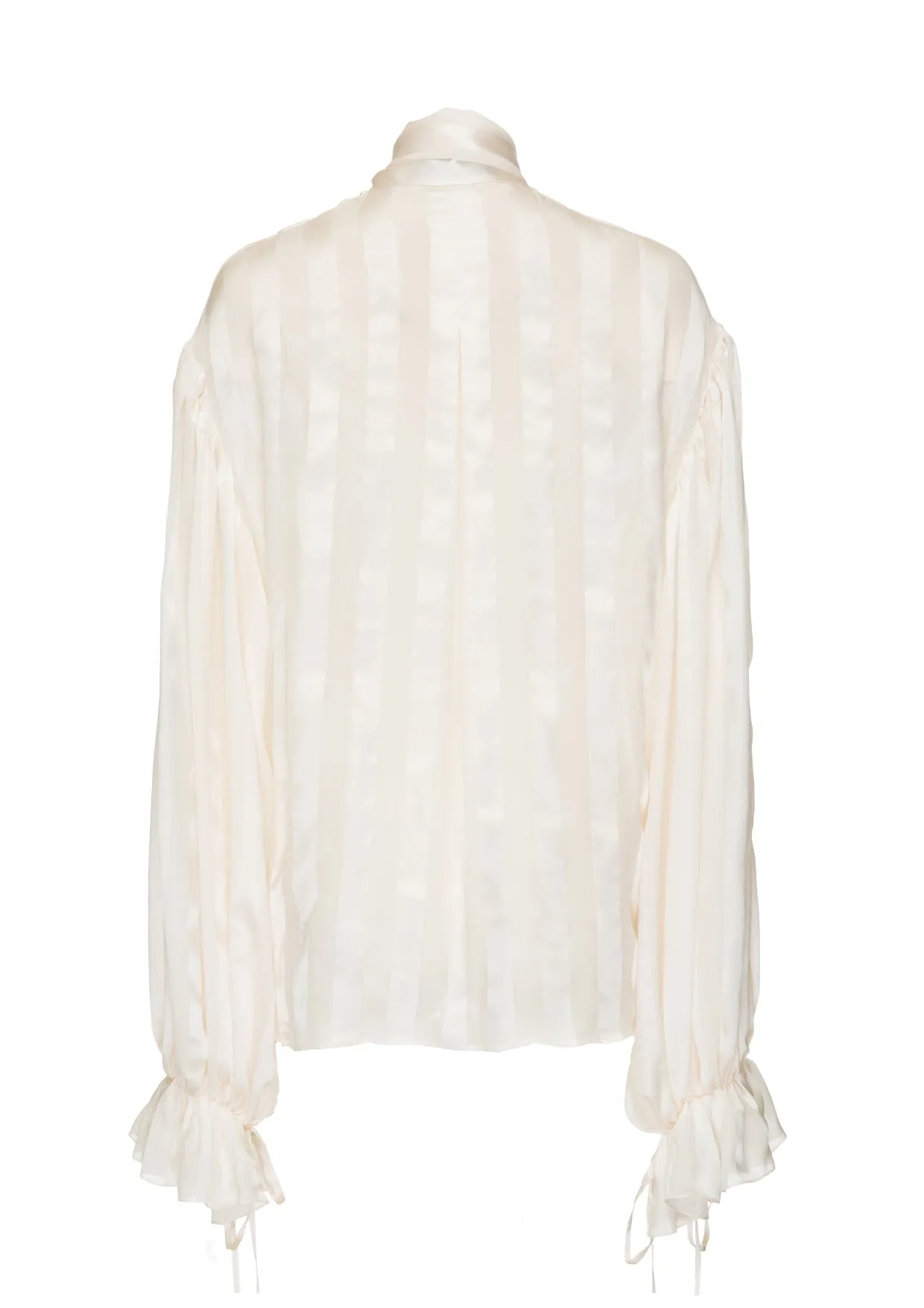 Non-Detachable Bow Silk Blouse