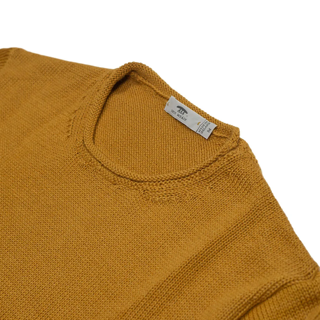 "Fern" ochre alpaca & silk rolled edge tunic sweater (Exclusive)