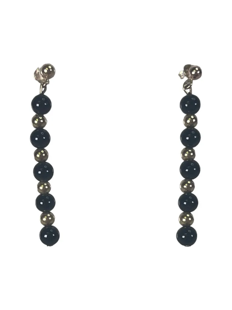 R 14k & black onyx bead earrings