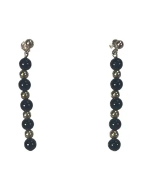 R 14k & black onyx bead earrings