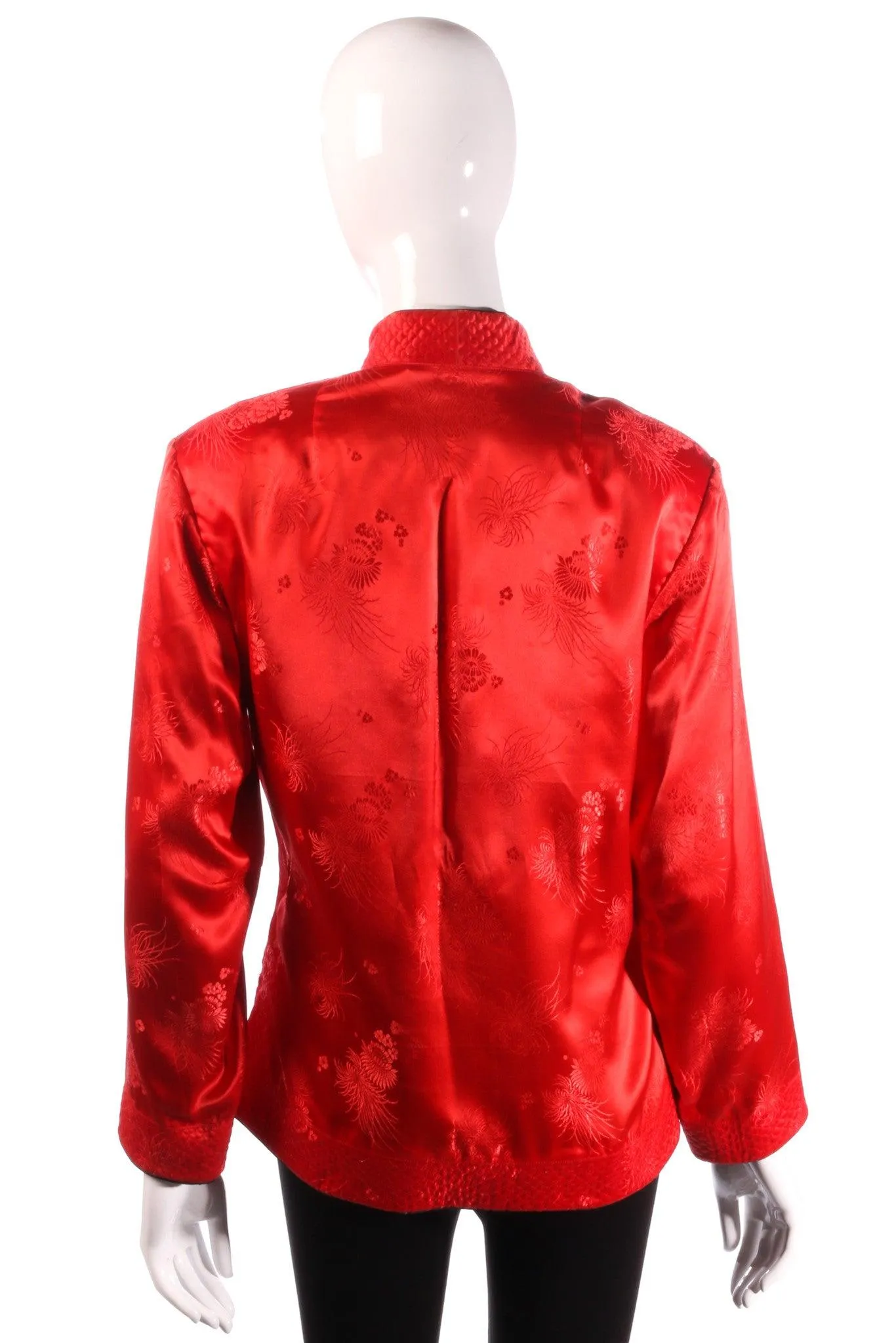 Reversible red and black silk Chinese jacket size M