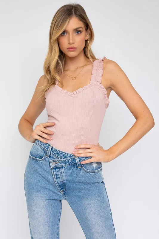 Ruffle Romance Neckline Bodysuit