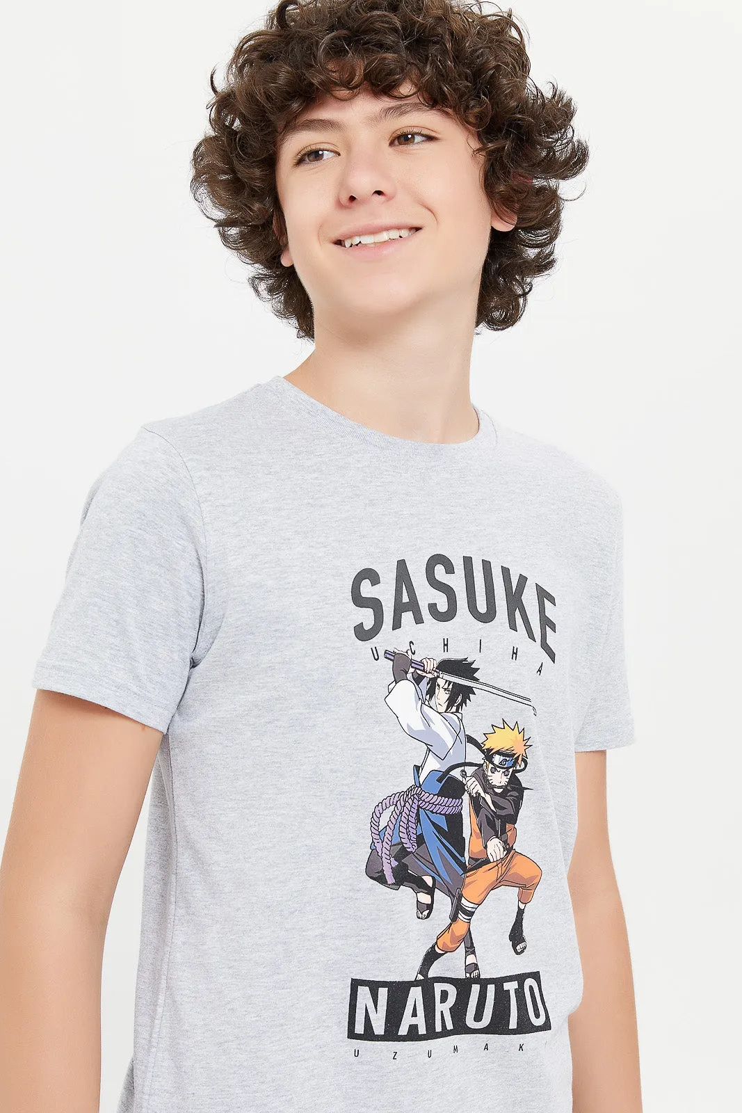 Senior Boys Grey Naruto T-Shirt