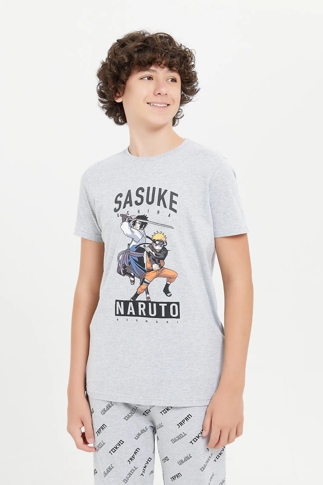 Senior Boys Grey Naruto T-Shirt