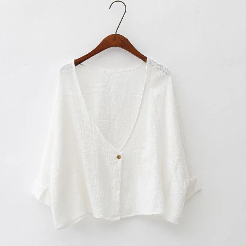 Soft Bat Sleeve Short Cardigan