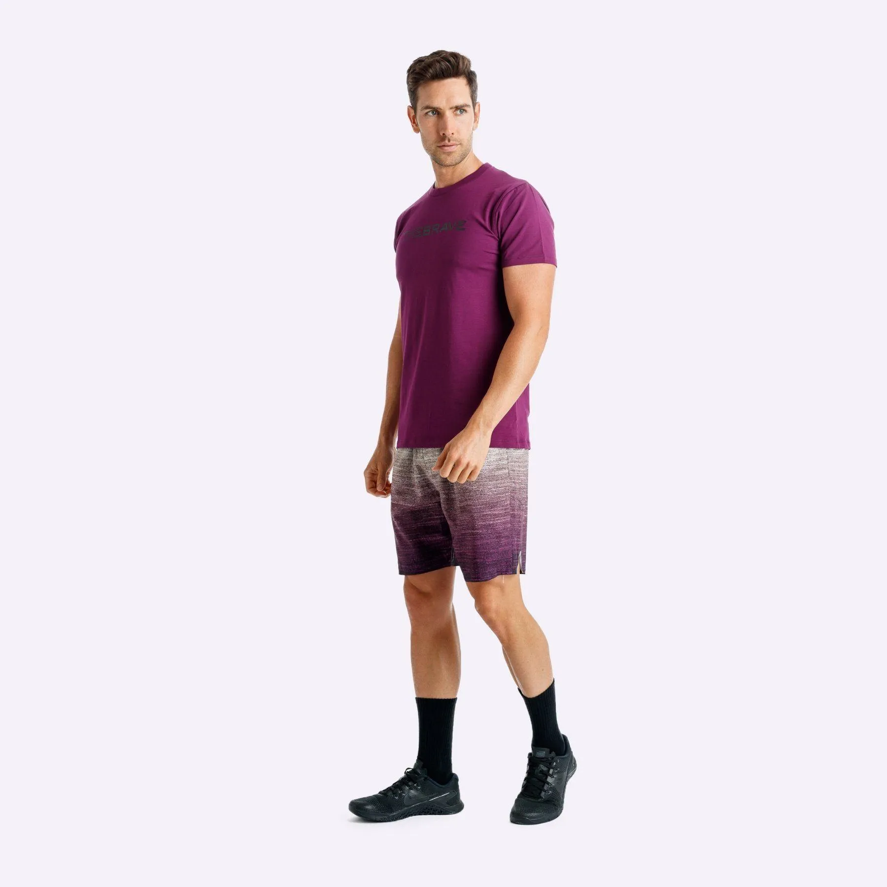 The Brave - Men's Waverider T-Shirt - Plum/Black