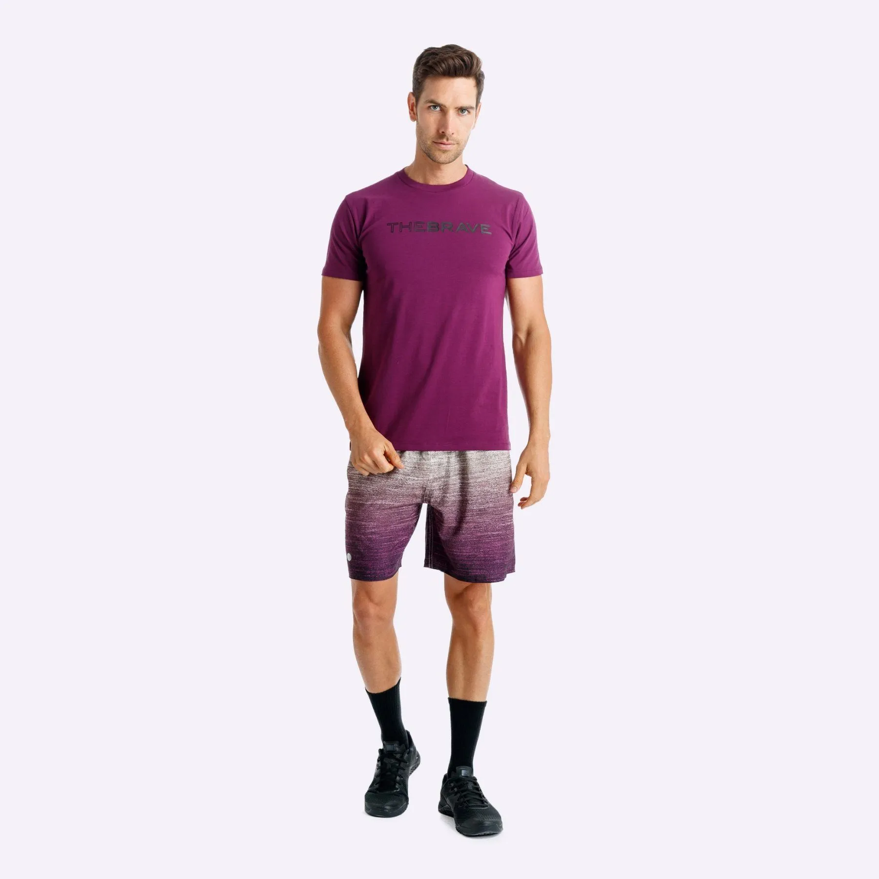 The Brave - Men's Waverider T-Shirt - Plum/Black