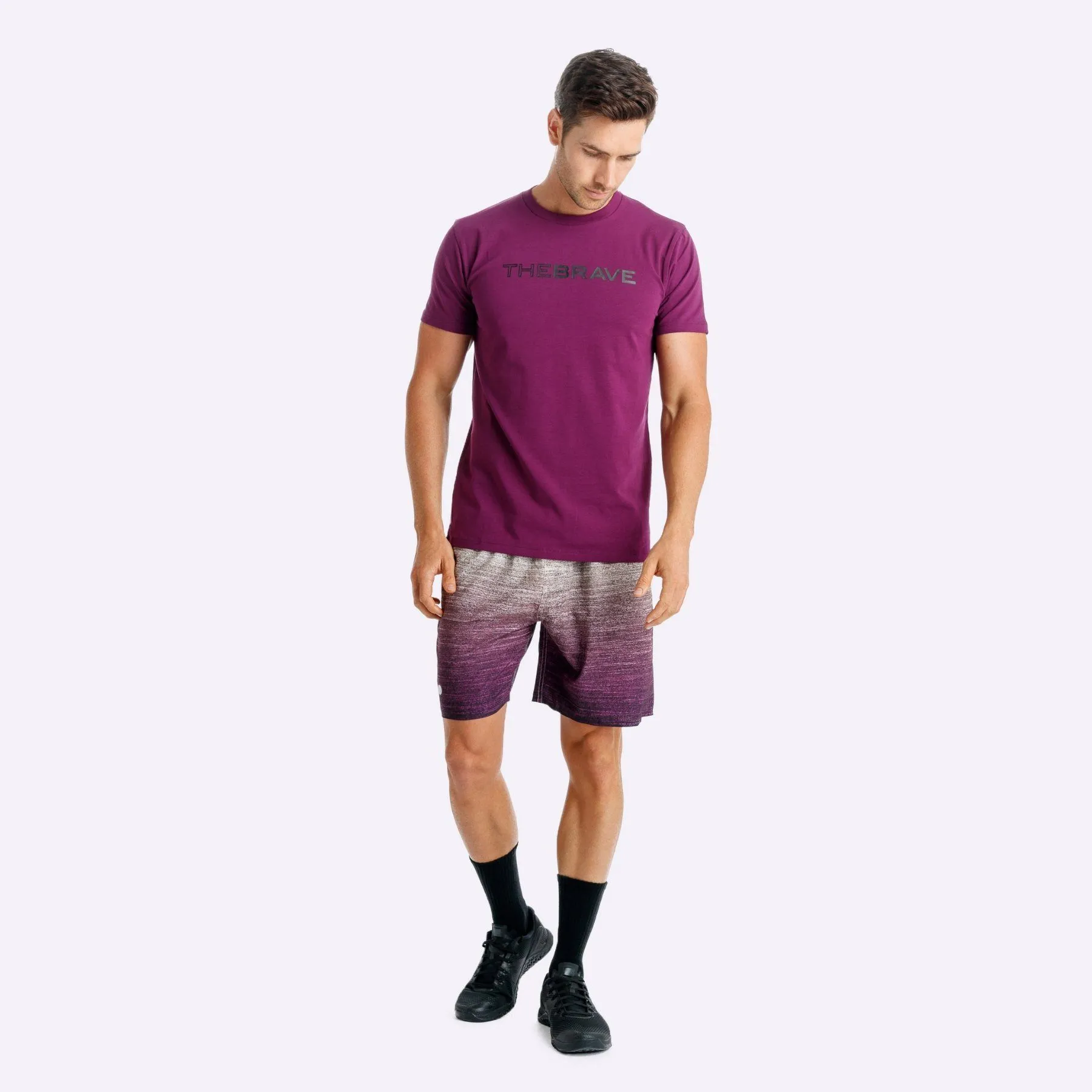 The Brave - Men's Waverider T-Shirt - Plum/Black