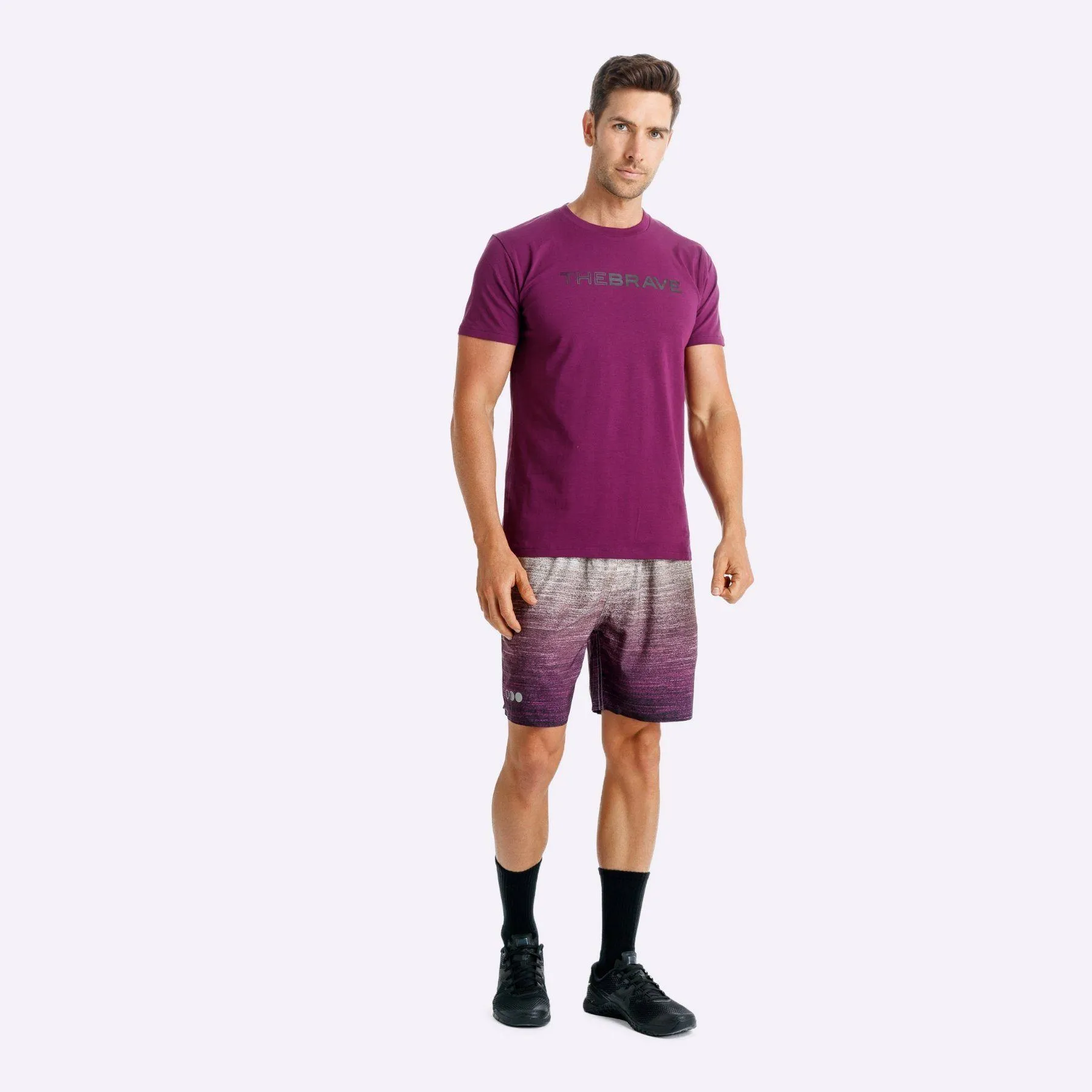 The Brave - Men's Waverider T-Shirt - Plum/Black