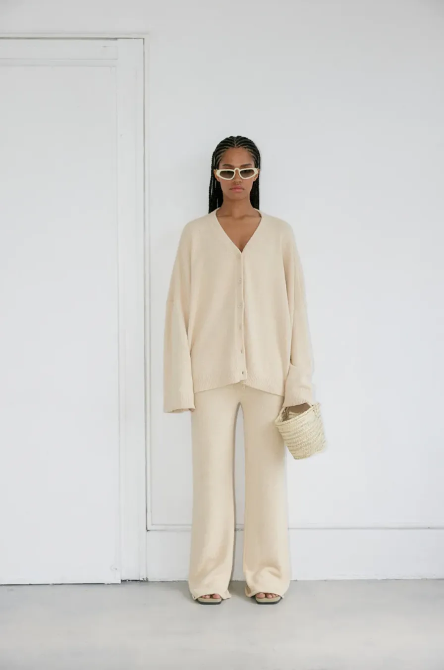 The Knit Trouser, Cream