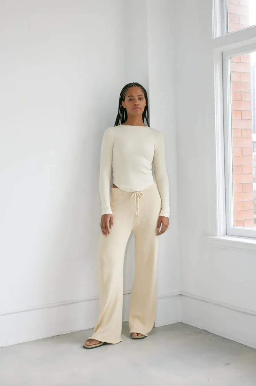 The Knit Trouser, Cream