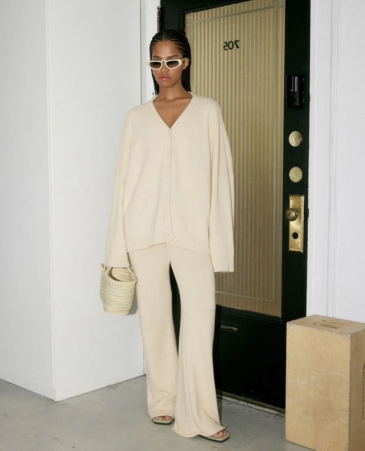 The Knit Trouser, Cream