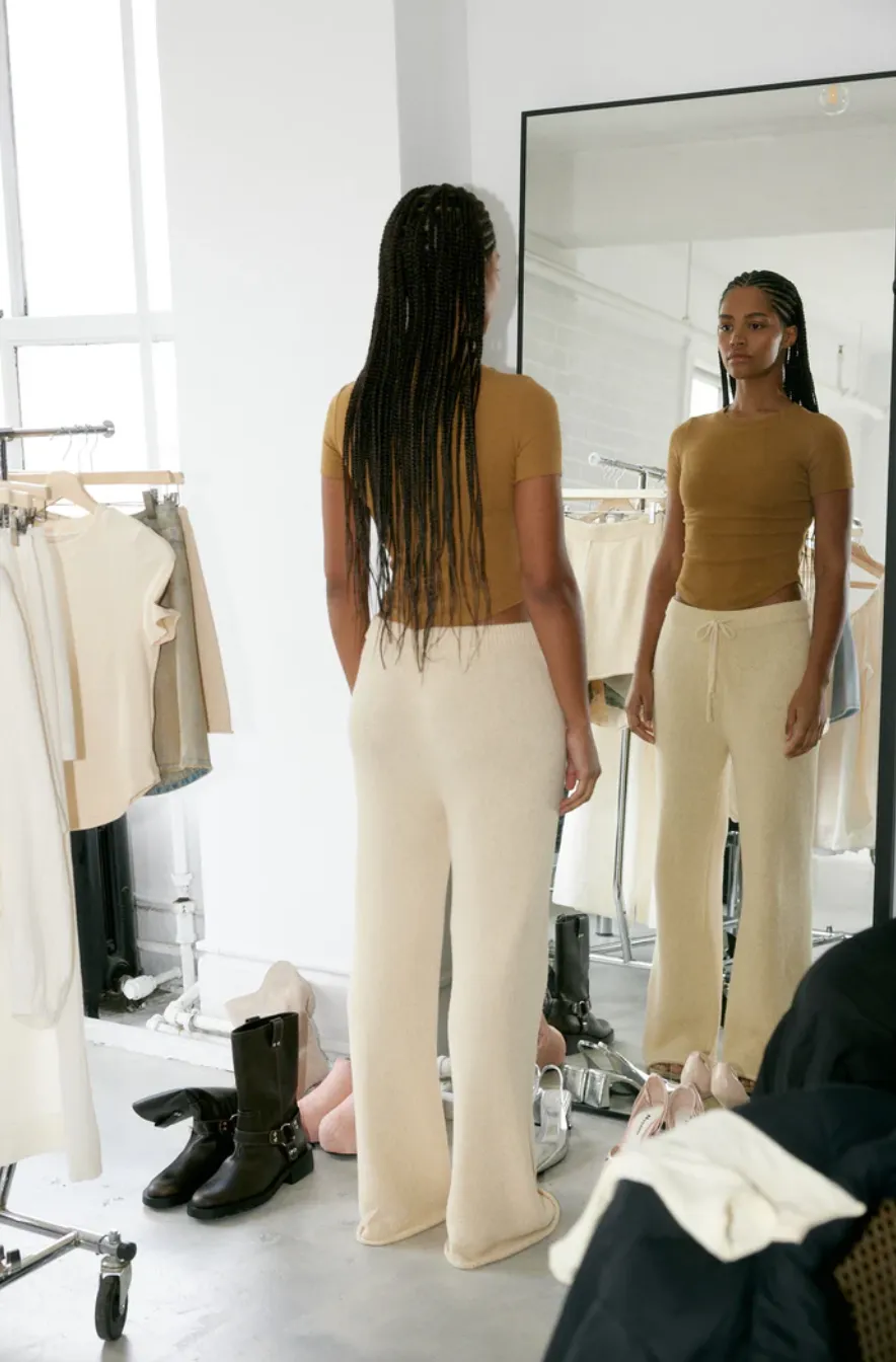 The Knit Trouser, Cream