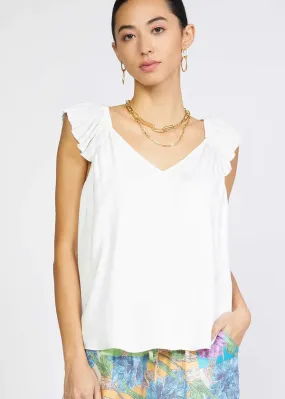 Val sweetheart neck Blouse I White